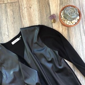 CK Faux Leather Open Cardigan